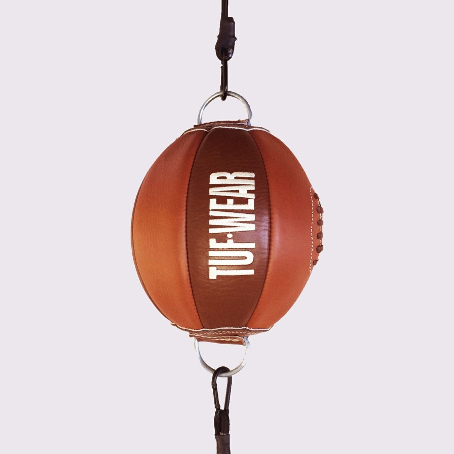 Punchbags * | Excellent Quality Tuf Wear Classic Brown Leather Top To Bottom Ball (Floor To Ceiling Ball)